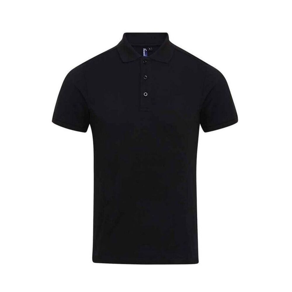 Premier Mens Coolchecker Plus Piqu Polo Shirt / Black